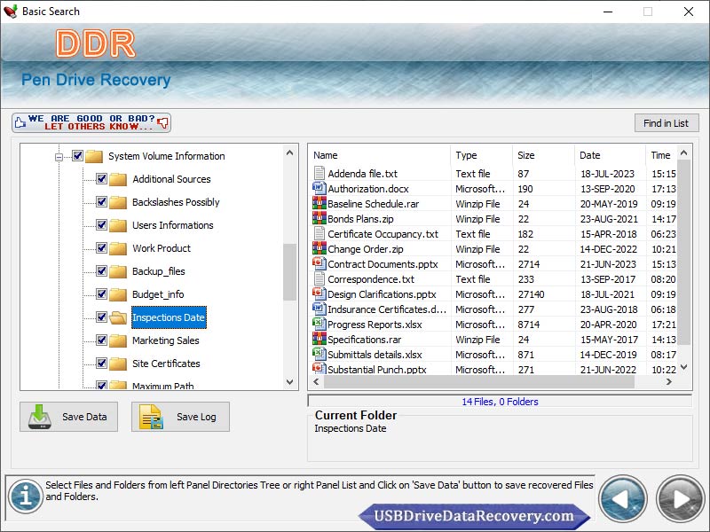 Pen drive data rescue tool backup deleted data inaccessible documents clip files
