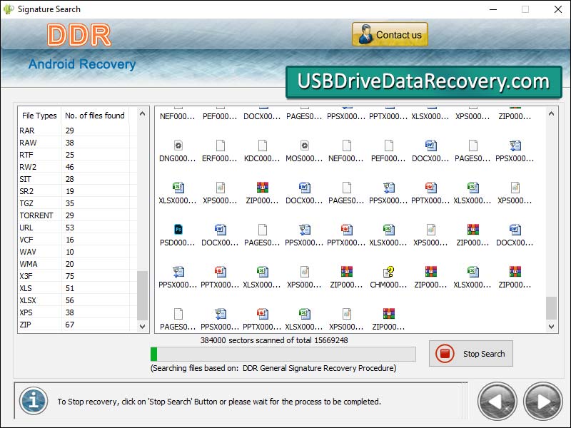 Screenshot of Android Photos Recovery Software