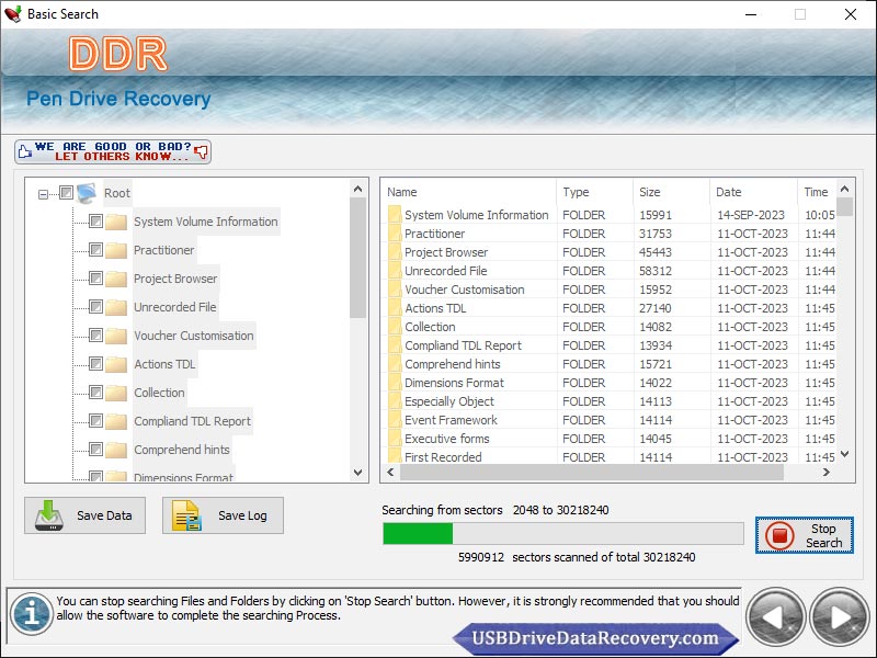 Screenshot of USB Media Data Recovery