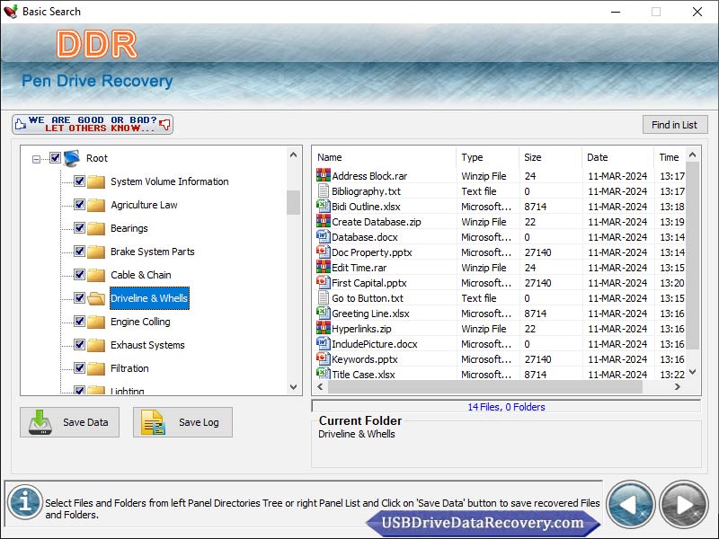 Screenshot of USB Drive Data Recovery Downloads